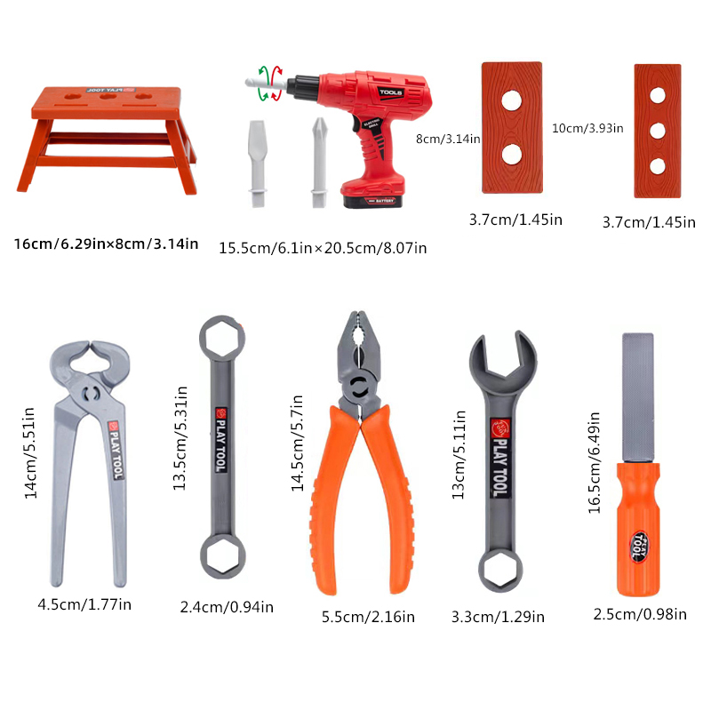 38pcs/39PCS/42PCS Toy Tool Box - Gardening Tools For 3 Year Old avaliação e preço