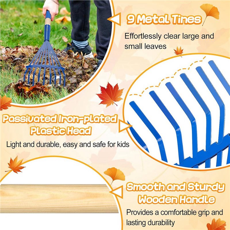 JHD 3X Children's Rake With Ha - Gardening Tools For 3 Year Old avaliação e preço