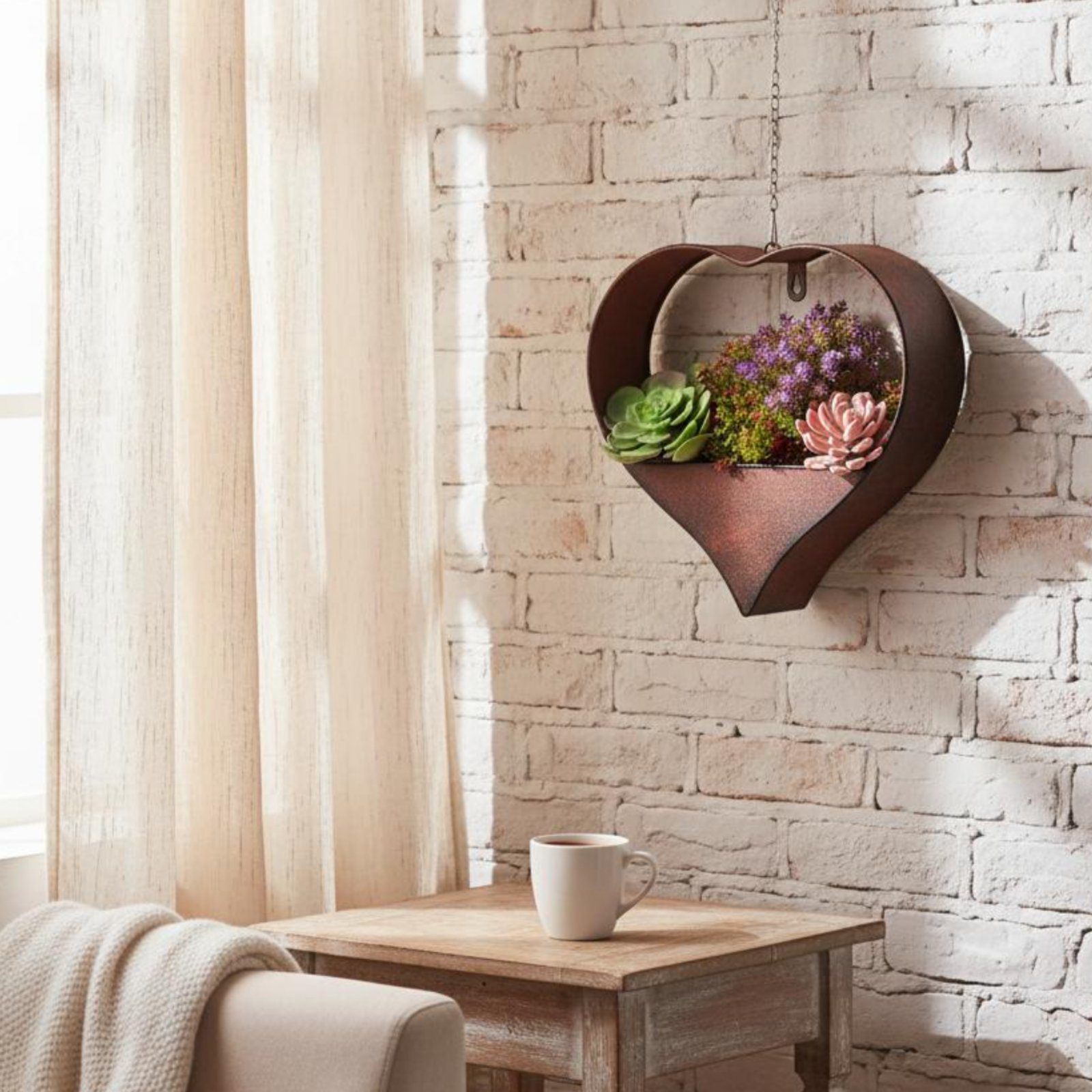 Heart Shaped Metal Planter Wal - Hanging Planter Basket avaliação e preço