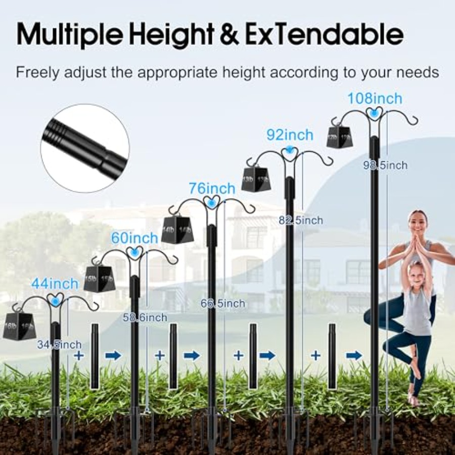 Bird Feeder Pole, 2 Pack CH Do - Hanging Planter Basket avaliação e preço