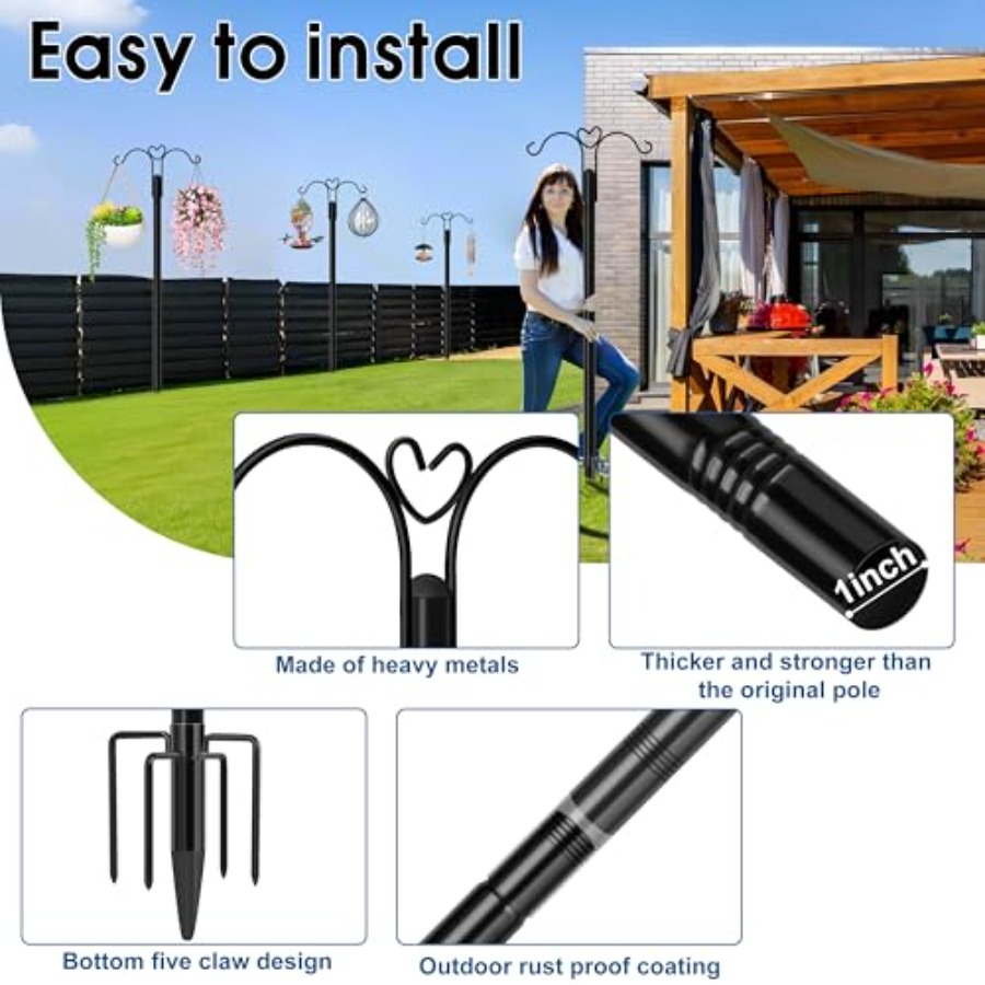 Bird Feeder Pole, 2 Pack CH Do - Hanging Planter Basket avaliação e preço