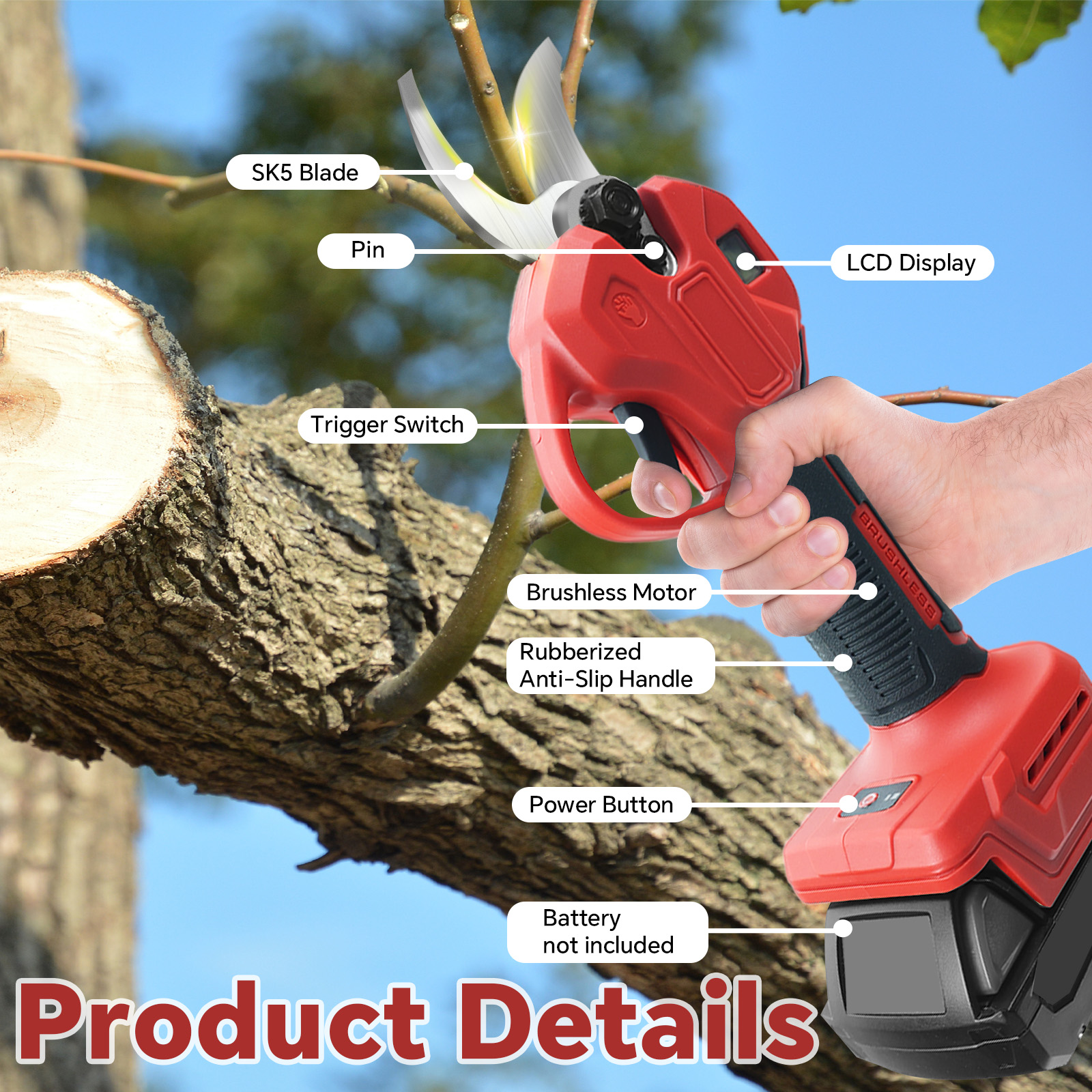 30mm Brushless Electric Prunin - Gardening Tools Spade avaliação e preço
