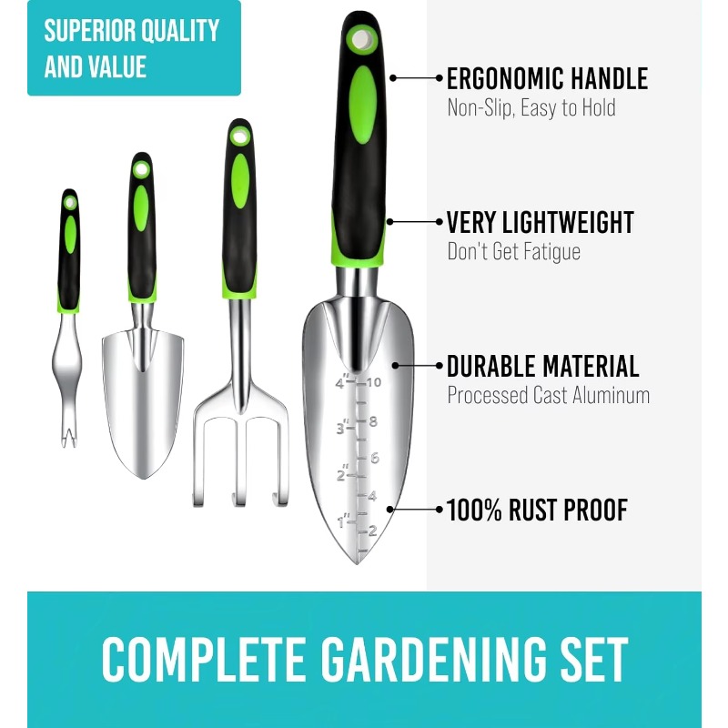 9 Pcs Ergonomic Garden Tool Se - Gardening Tools Bag avaliação e preço