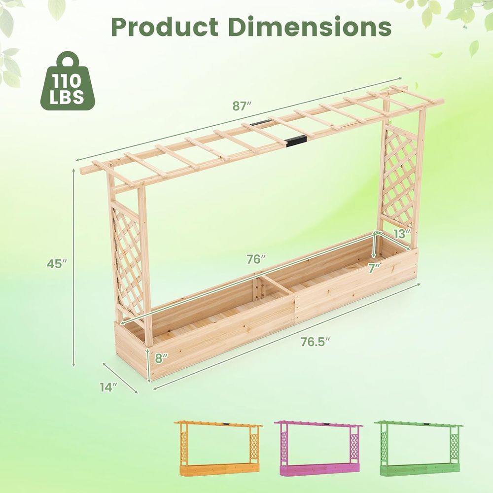 45 Tall Wooden Elevated Garden - Hanging Planter Basket avaliação e preço