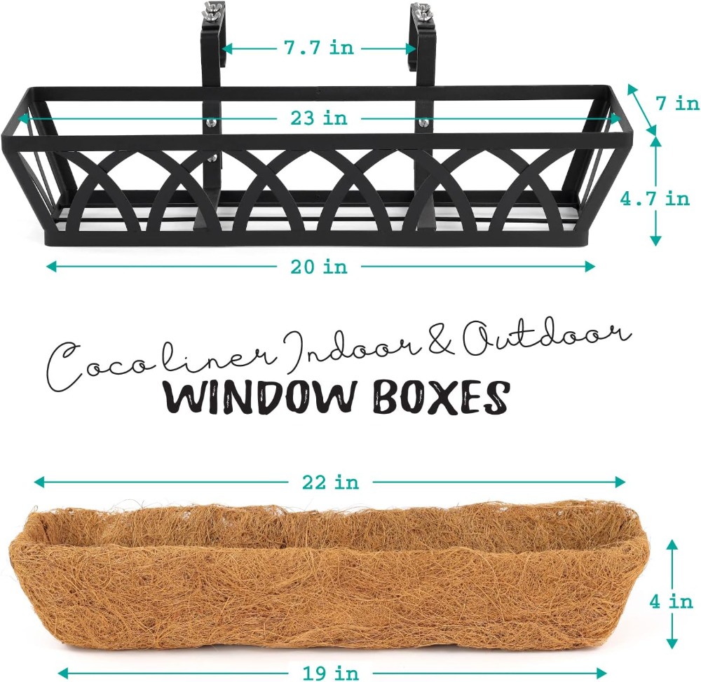 Window Box Railing, 24 Inch Bl - Hanging Planter Basket avaliação e preço