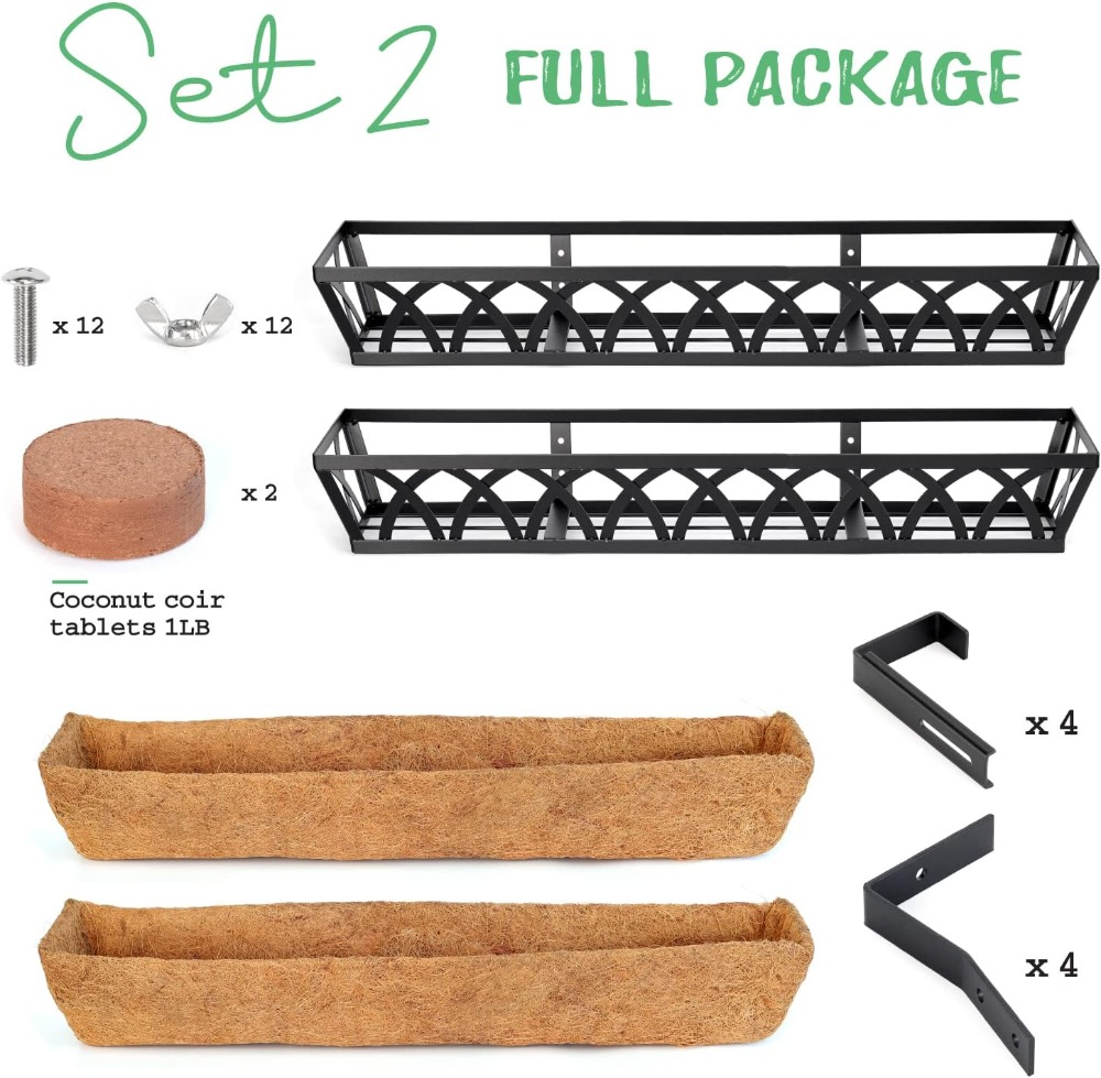 Window Box Railing, 24 Inch Bl - Hanging Planter Basket avaliação e preço