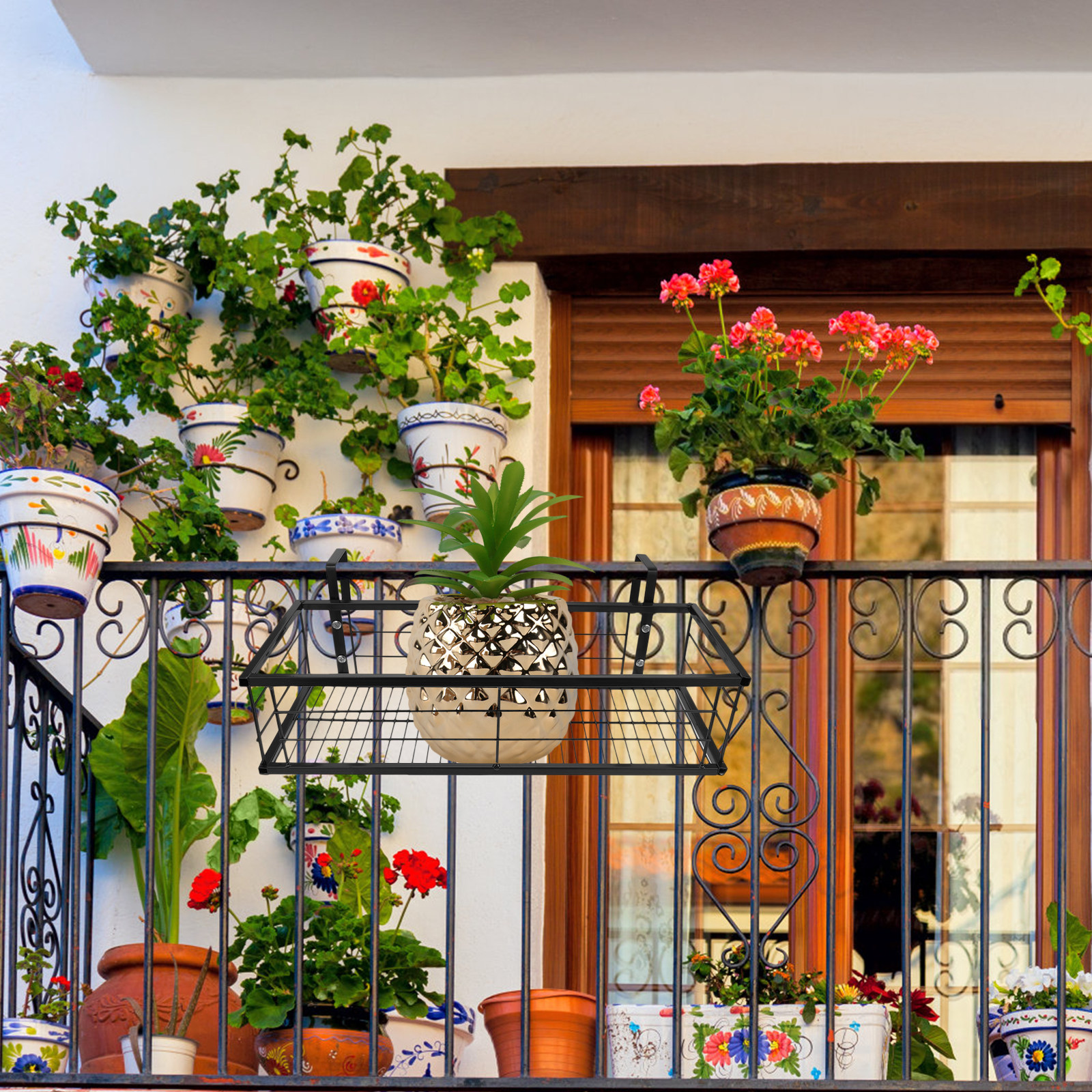 1Pcs Balcony Hanging Flower Po - Hanging Planter Basket avaliação e preço