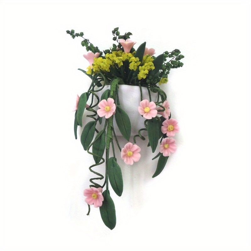 Mini Clay Flower White Wall Ha - Hanging Planter Basket avaliação e preço