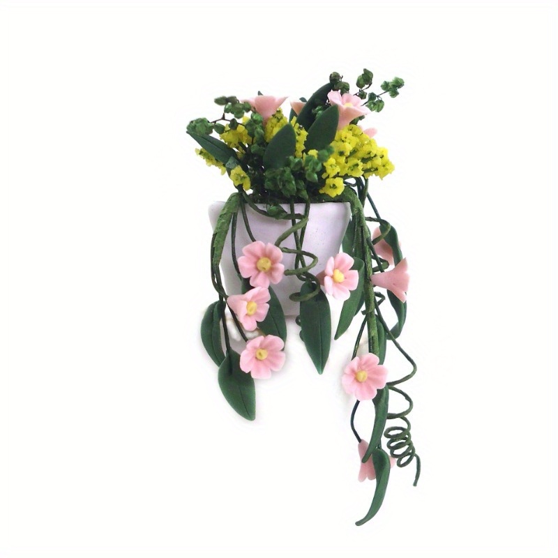 Mini Clay Flower White Wall Ha - Hanging Planter Basket avaliação e preço