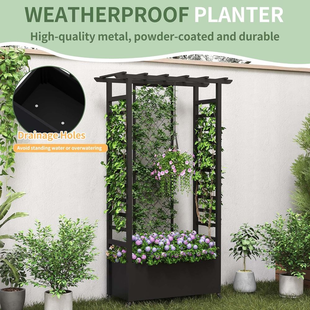Elevated Garden Bed with Trell - Hanging Planter Basket avaliação e preço