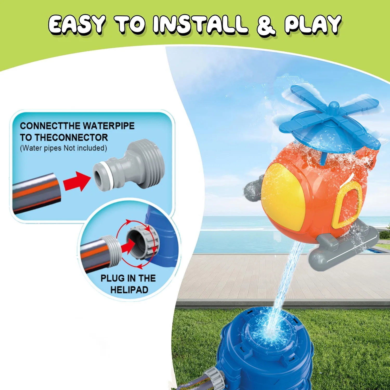 Helicopter Sprinkler Water Toy - Gardening Tools Girly avaliação e preço